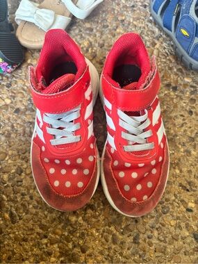 Kids Red Polka Dot Sneakers - Comfortable Everyday Shoes Minnie Mouse Adidas